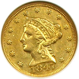 image for: 1847-C $2 1/2 NGC AU53