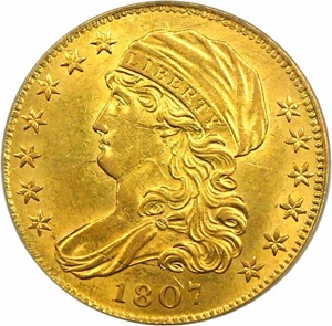 image for: 1807 Bust facing Left $5 PCGS/CAC AU55 OGH