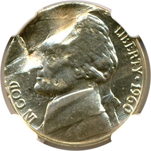 image for: Mint Error: 1960 5c NGC MS63 (Defective Planchet)