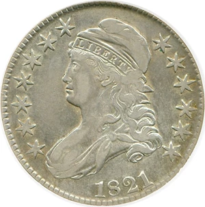 image for: 1821 50c DGS XF40 (Cleaned)