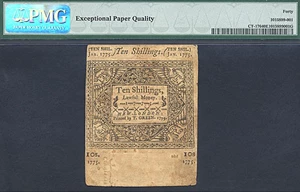 image for: Connecticut: 1775 10s 2-Jan PMG XF40 EPQ (Fr.CT176)