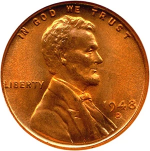 image for: 1948-D 1c NGC MS66 RD