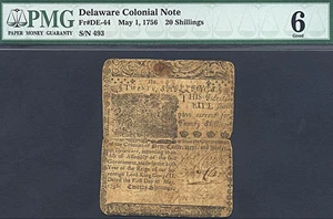 image for: Delaware: 1756 20s 1-May PMG Good-6 (Fr.DE44)