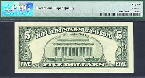 image for: Fr.1983G (G* Block) 1993 $5 Fort Worth, TX PMG Choice CU64 EPQ [G00069262] *Star* 