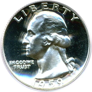 image for: 1959 25c PCGS Proof 67 Cameo