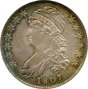 image for: 1807 Capped Bust 50c NGC MS62 (Large Stars, 50/20) * Color *
