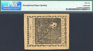 image for: Cont Congress: 1779 $1 14-Jan PMG AU55 EPQ (Fr.CC87)