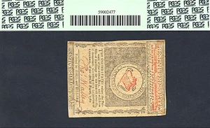 image for: Mass: 1780 $8 5-May PCGS AU50 (Fr.MA284)