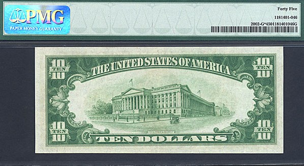 image for: 1928B * Star * $10 PMG XF45 (Fr.2002-G , G* Block)