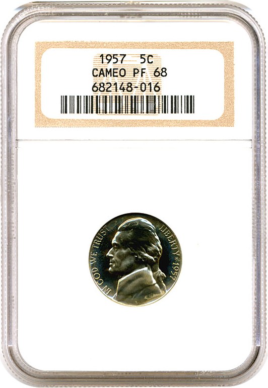 image for: 1957 5c NGC Proof 68 Cameo