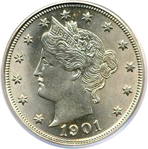 image for: 1901 5c PCGS MS66