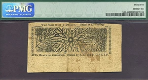 image for: Maryland: 1774 $2/3 10-Apr PMG VF35 (Fr.MD65)