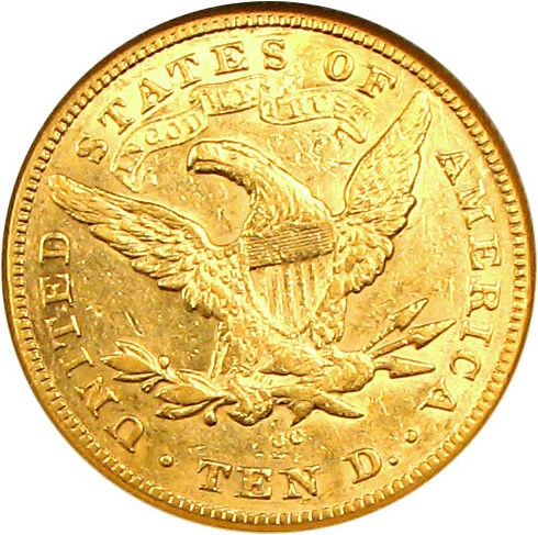 image for: 1874-CC $10 NGC AU55