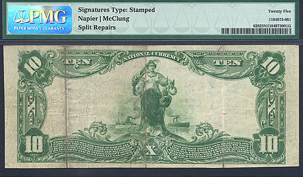 image for: 1902 $10 FNB of Rural Retreat, VA PMG VF25 Split Repairs (Fr.628, Ch #10061,Plainback)