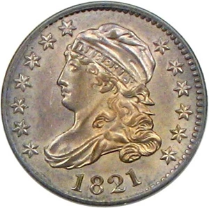 image for: 1821 10c PCGS MS62 (Large Date) OGH