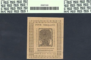 image for: Delaware: 1777 4s 1-May PCGS AU58 (Fr.DE88)