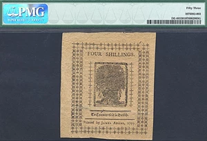 image for: Delaware: 1777 4s 1-May PMG AU53 (Fr.DE88)