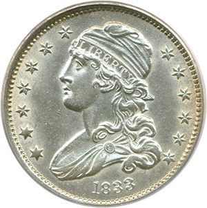 image for: 1833 25c PCGS MS60