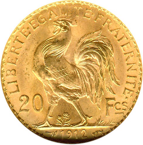 image for: France: 1912 20 Fr (KM-857) DGS MS64