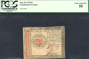 image for: Cont Congress: 1779 $4 14-Jan PCGS AU55 (Fr.CC90)