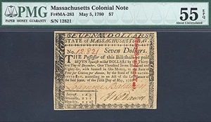 image for: Mass: 1780 $7 5-May PMG AU55 EPQ (Fr.MA283)