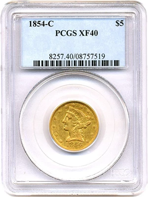 image for: 1854-C $5 PCGS XF40