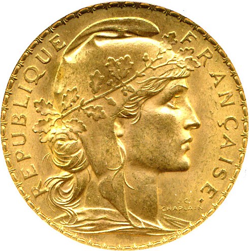 image for: France: 1911 20 Fr (KM-857) DGS MS63