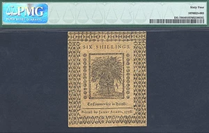 image for: Delaware: 1776 6s 1-Jan PMG Choice CU64 (Fr.DE78)