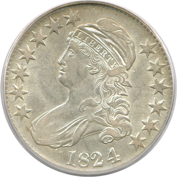 image for: 1824/4 50c PCGS/CAC AU55