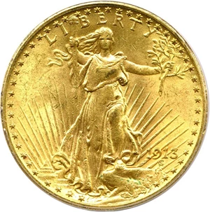 image for: 1913 $20 PCGS MS63