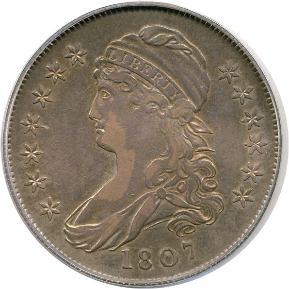 image for: 1807 Capped Bust 50c PCGS/CAC XF40  (Small Stars)