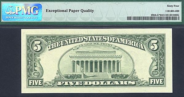image for: Fr.1983G (G* Block) 1993 $5 Fort Worth, TX PMG Choice CU64 EPQ [G00017311] *Star* 
