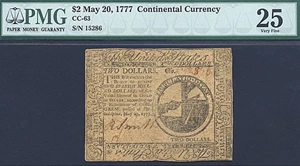 image for: Cont Congress: 1777 $2 20-May PMG VF25 (Fr.CC63)