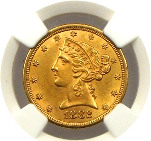 image for: 1882-CC $5 NGC/CAC AU58
