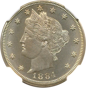 image for: 1884 5c NGC/CAC MS65