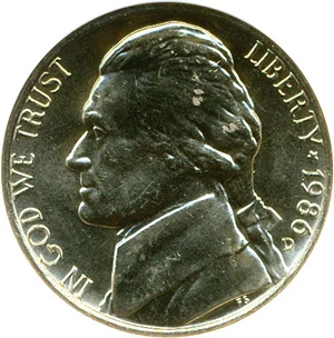 image for: 1986-D 5c ANACS MS63 FS