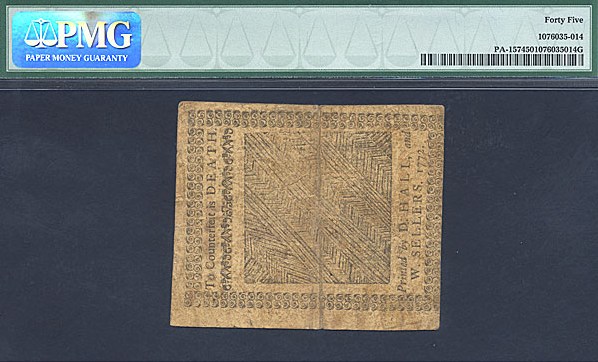 image for: Pennsylvania: Fr.PA157 1772 2s/6d 3-Apr PMG XF45  [8016]