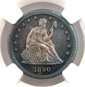 image for: 1890 25c NGC Proof 63 * Color *
