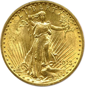 image for: 1913 $20 PCGS MS62