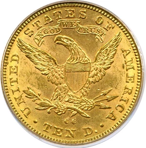 image for: 1890-CC $10 PCGS/CAC MS61