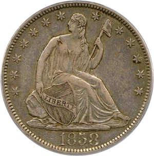 image for: 1858-S 50c PCGS XF45
