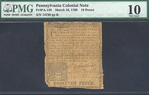 image for: Penn: 1769 18d 10-Mar PMG VG10 (Fr.PA139)