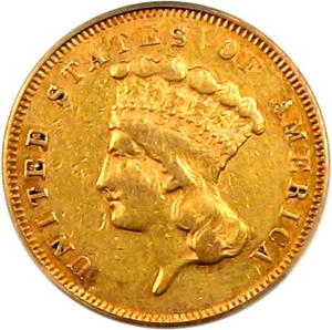 image for: 1855-S $3 PCGS XF45