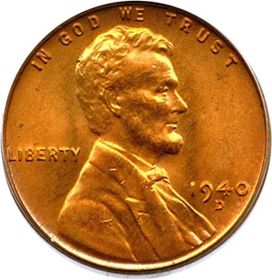 image for: 1940-D 1c PCGS MS66 RD