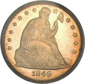image for: 1849 $1 NGC Proof 65 ex: Sweet Collection