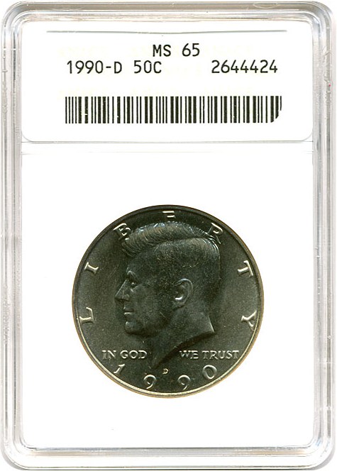 image for: 1990-D 50c ANACS MS65