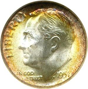image for: 1951-S 10c ANACS MS66 FB
