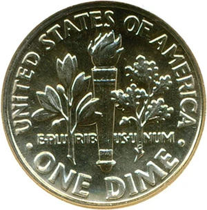 image for: 1987-D 10c ANACS MS65