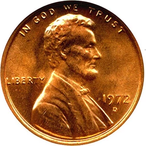 image for: 1972-D 1c ANACS MS65 RD