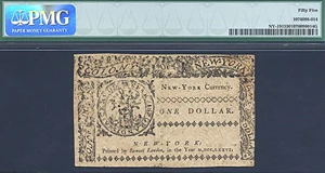 image for: New York: 1776 $1 5-Mar PMG AU55 (Fr.NY191)